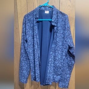 Men's Blue Paisley Casual Button Down Shirt